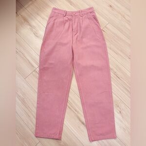 Korean Pink Cotton Pencil Pants